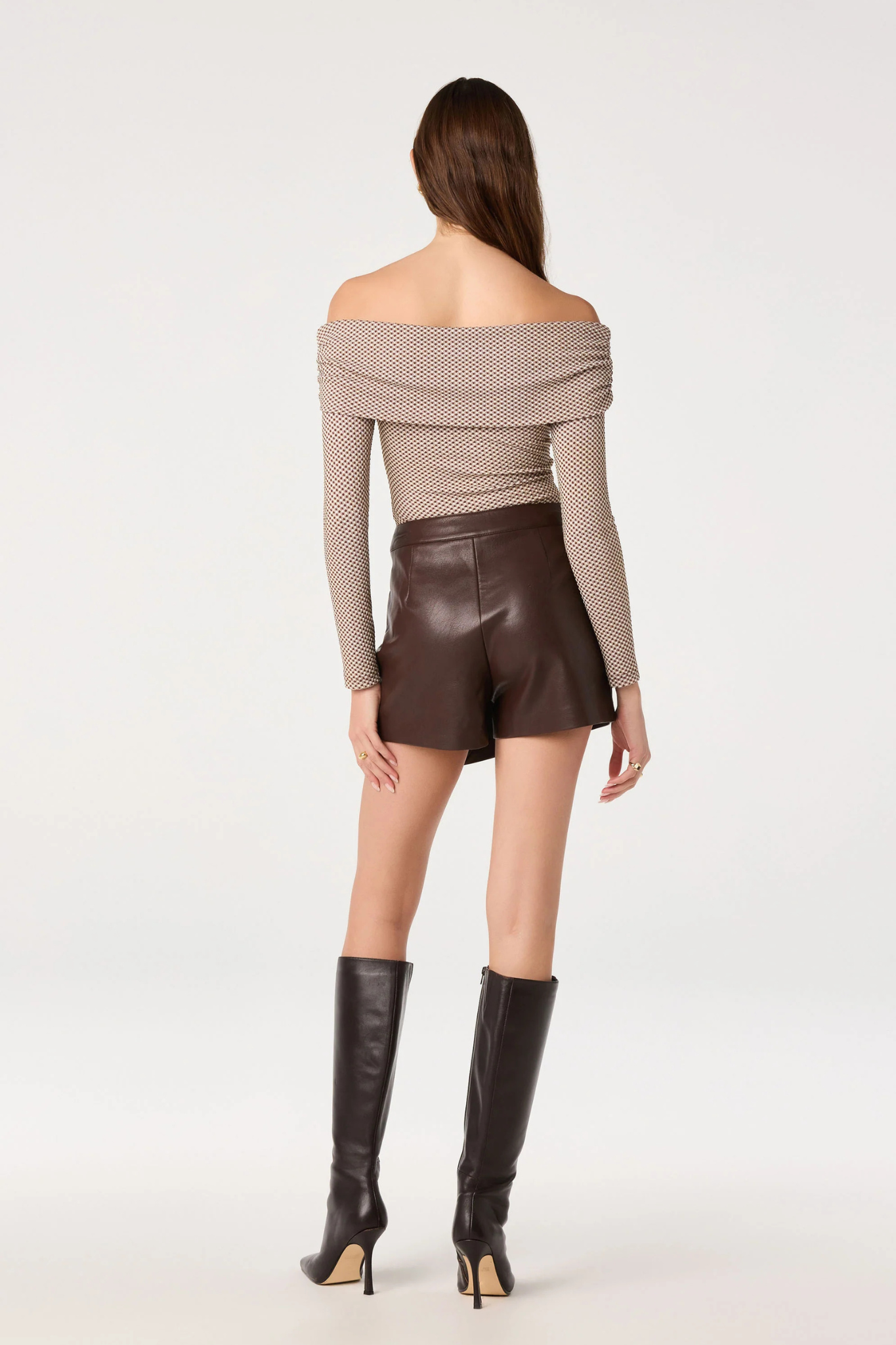 Diamante Brown Gingham Top