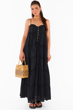 Gracie Black Midi Dress
