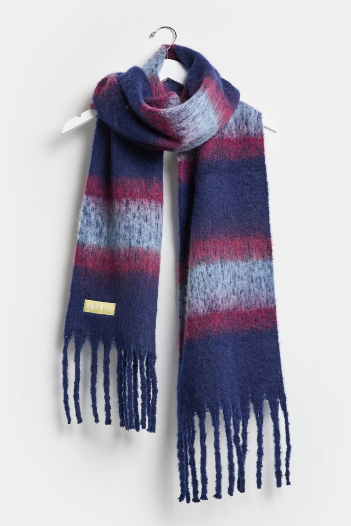 Navy Multi Stripe Blanket Scarf