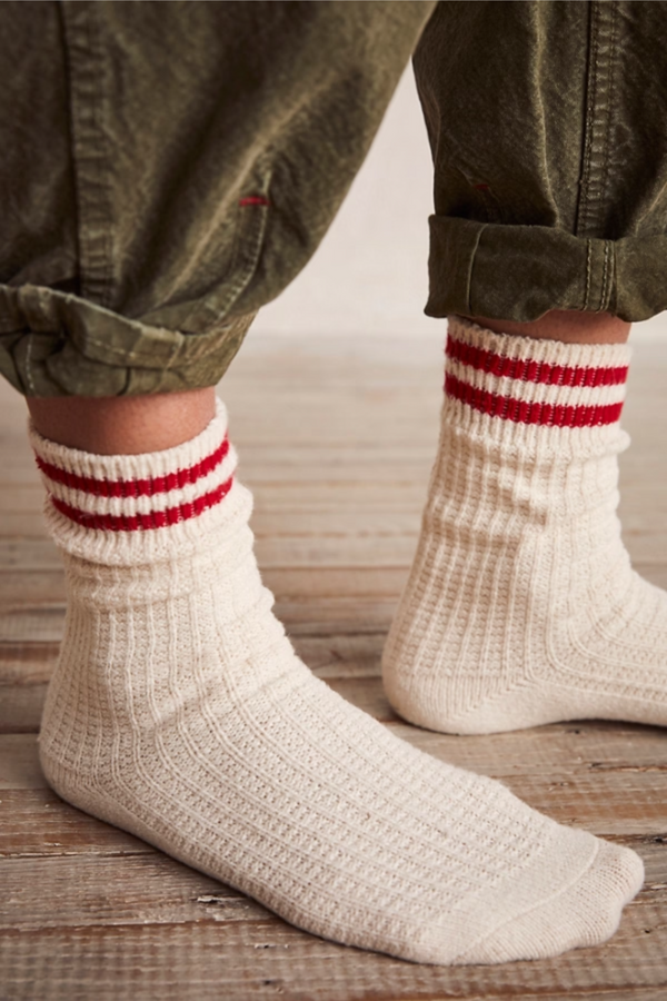 Jackson Red Cozy Stripe Socks