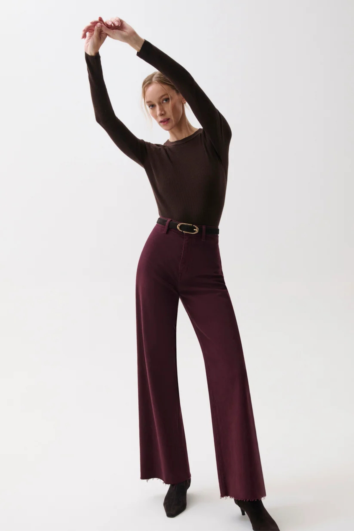 Penny Claret High Rise Wide Leg