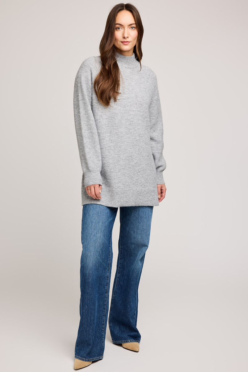 Lena Heather Grey Tunic Sweater