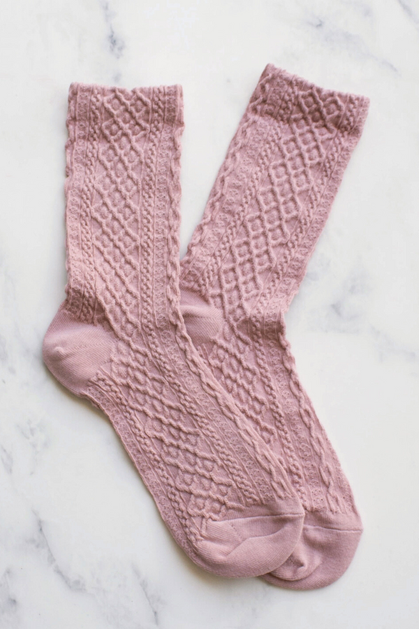 Honeycomb Pink Socks