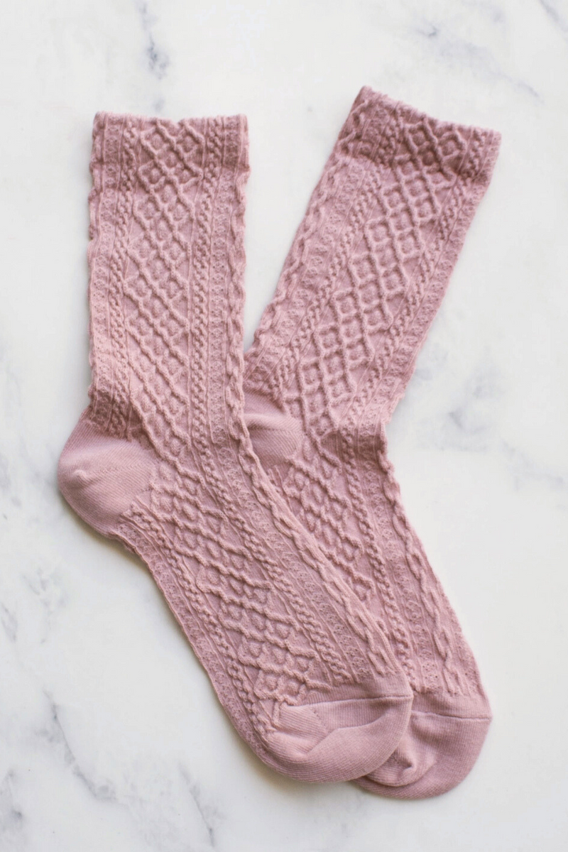 Honeycomb Pink Socks