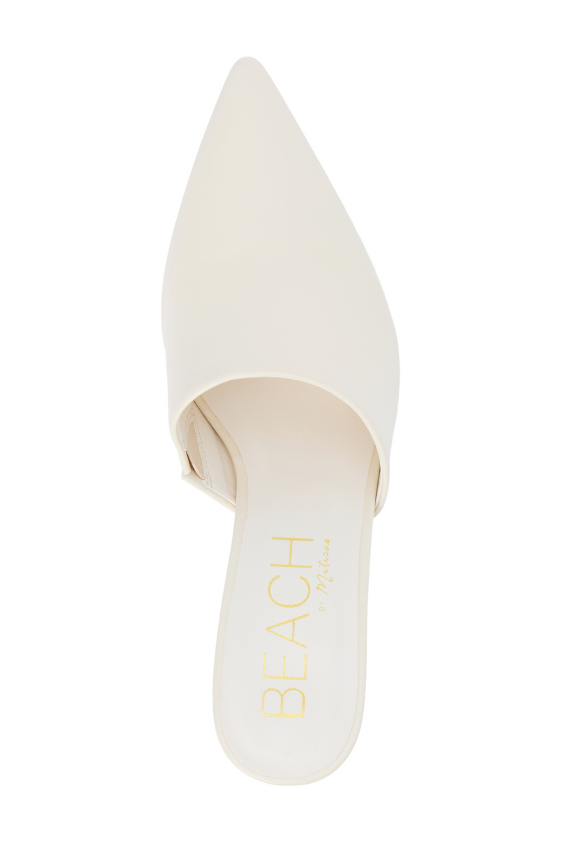 Garret Ivory Heeled Mule