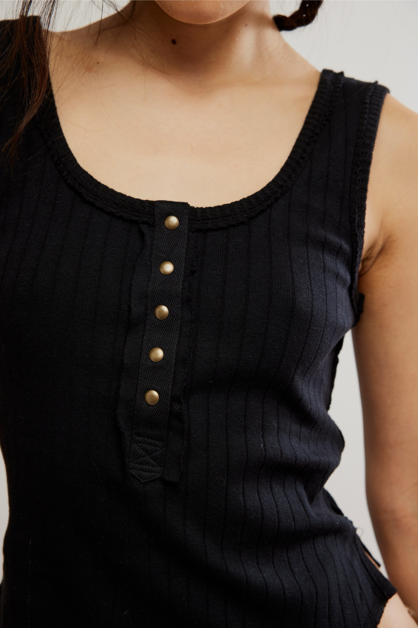 Bryson Black Henley Tank