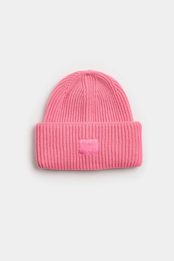 Sachet Pink Ribbed Knit Beanie