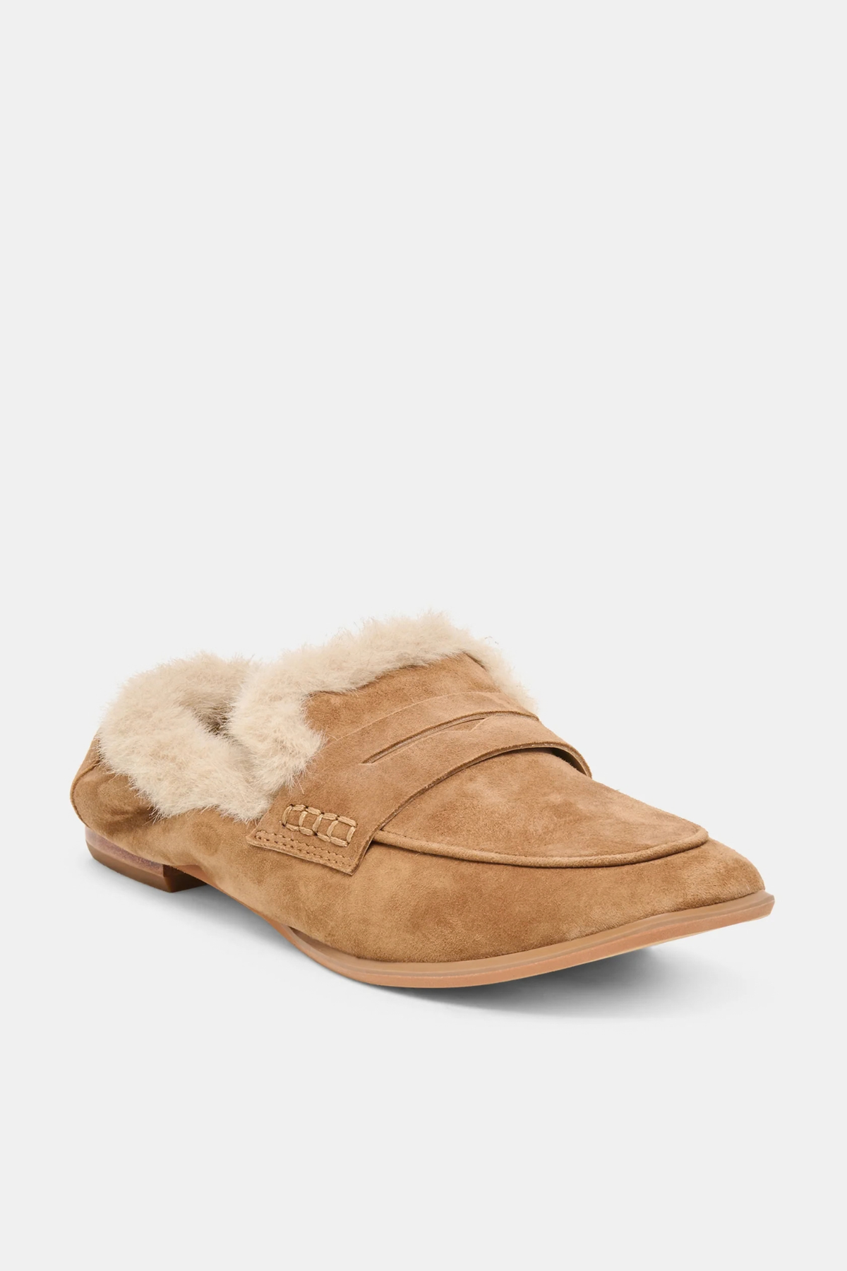 Cloey Lt Brown Suede Plush Loafer