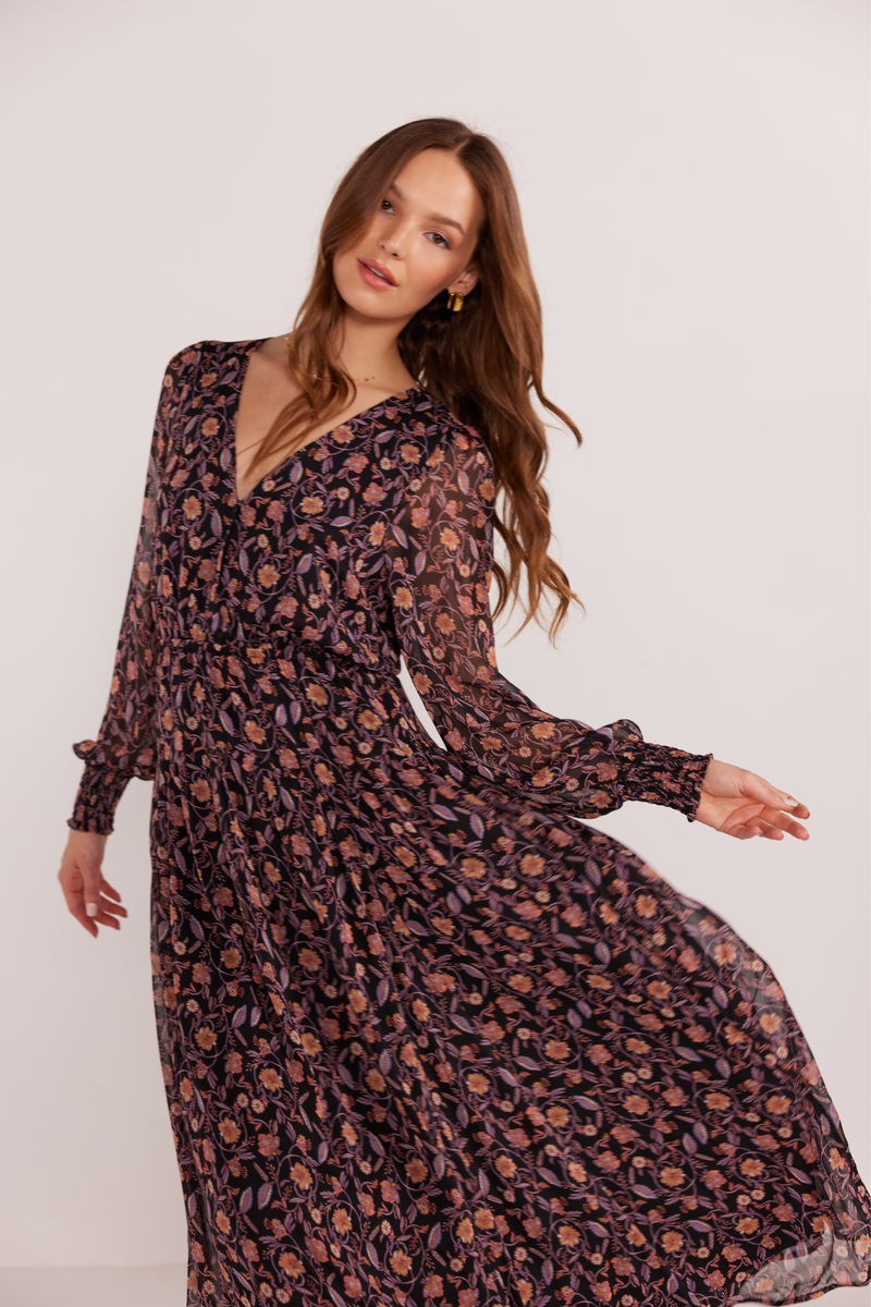 Regal Ditsy Floral Midi Dress