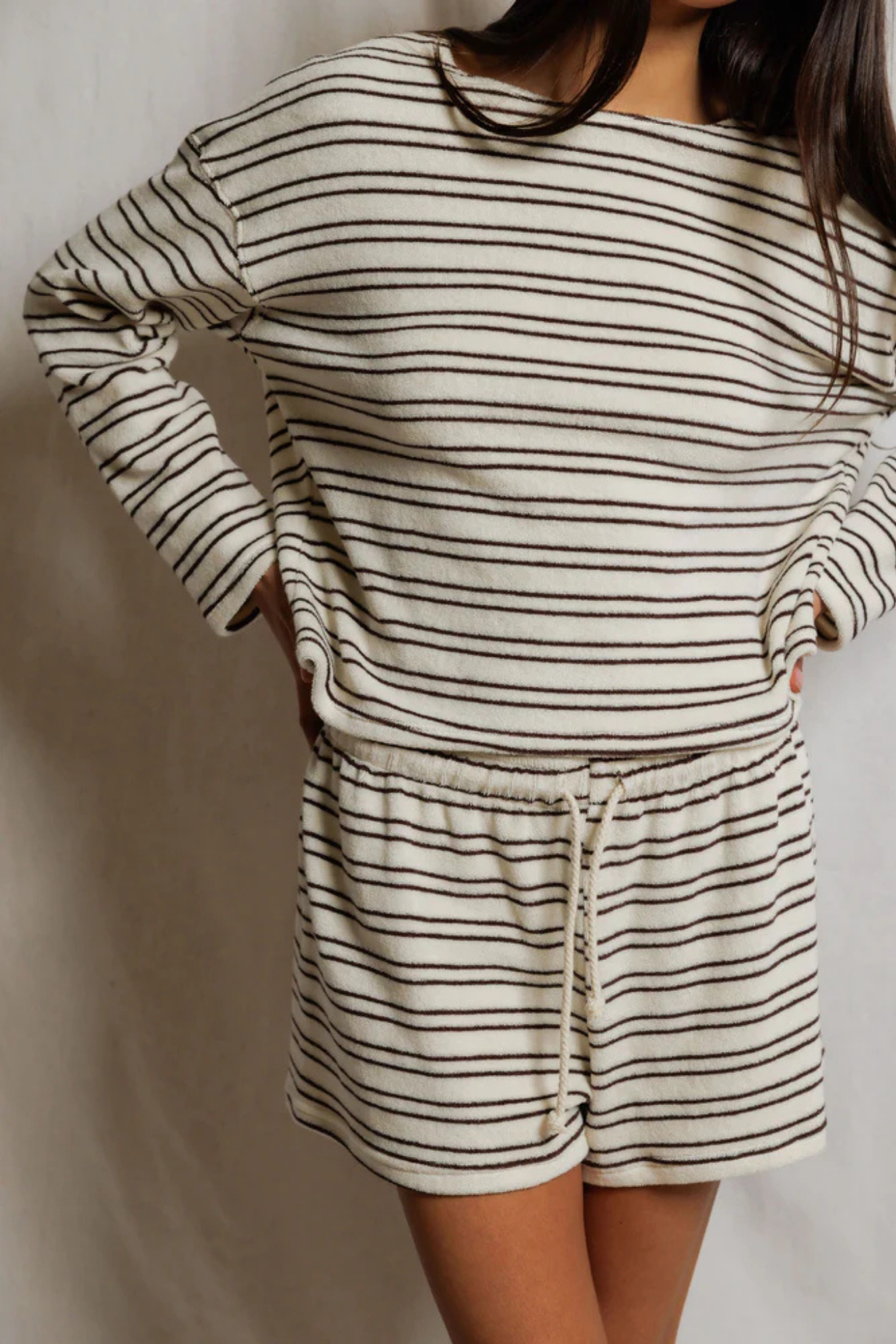 Summer Chocolate Stripe Loop Terry Short