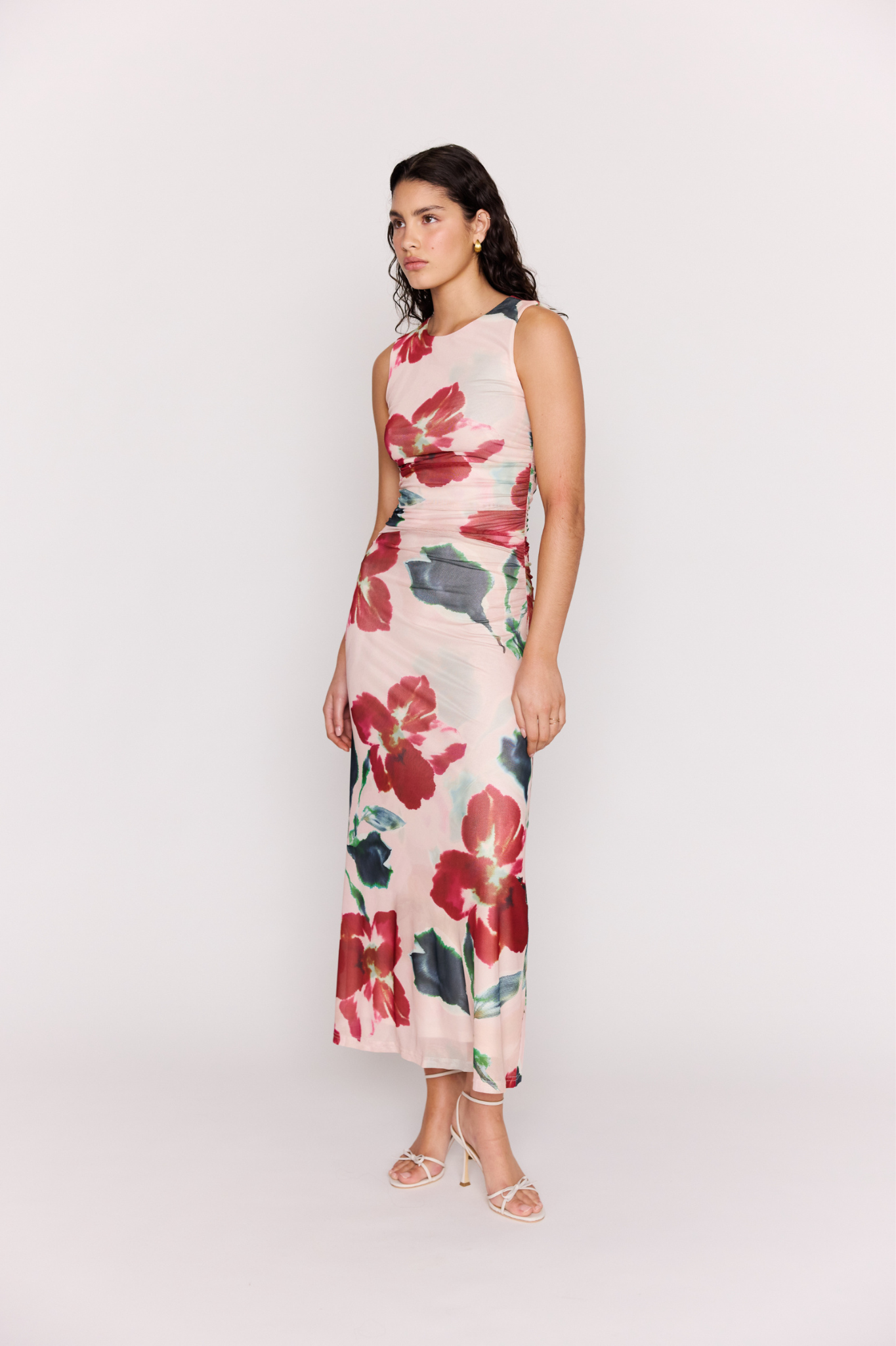 Arabella Floral Mesh Midi Dress