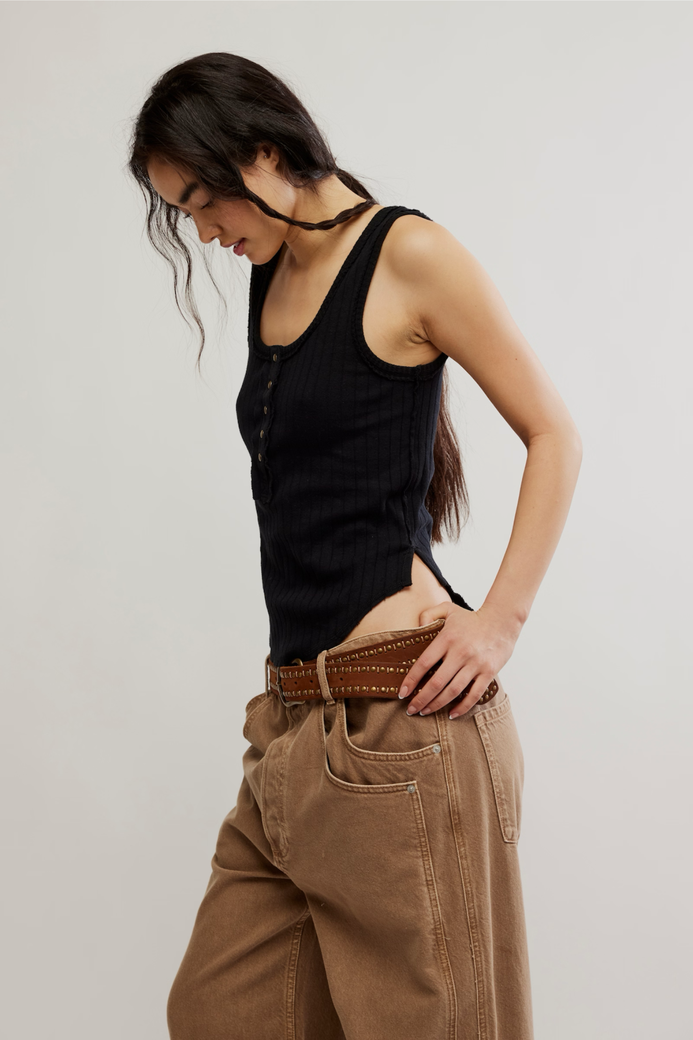 Bryson Black Henley Tank