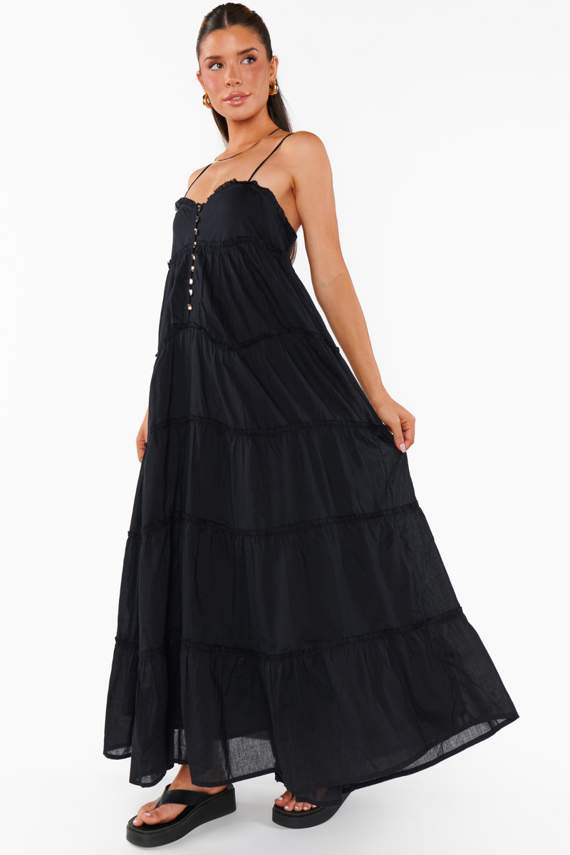 Gracie Black Midi Dress