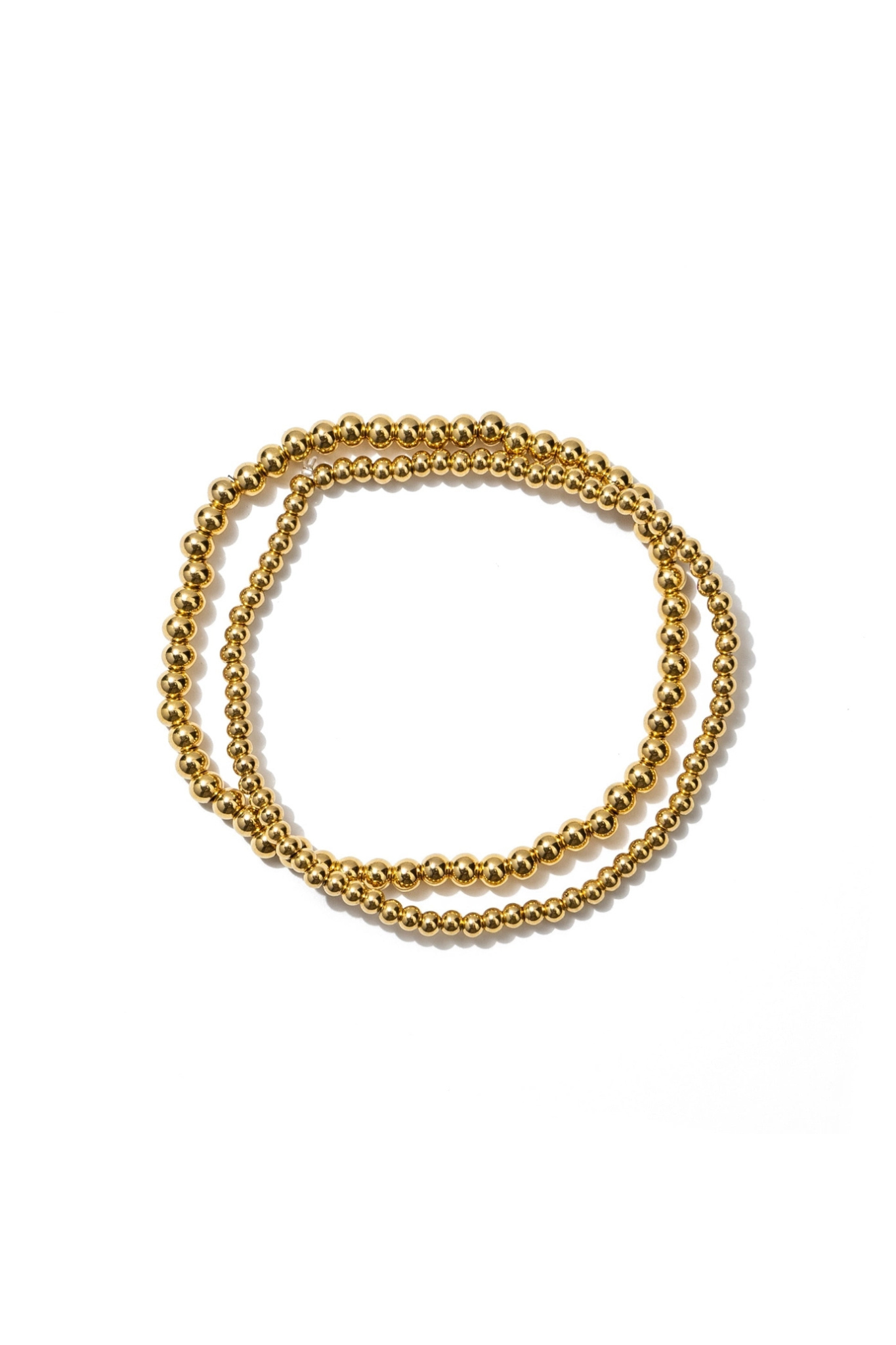 Dainty Gold Double Beaded Bracelet Set