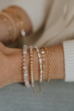 Rosalie Rose Quartz Pink Beaded Bracelet