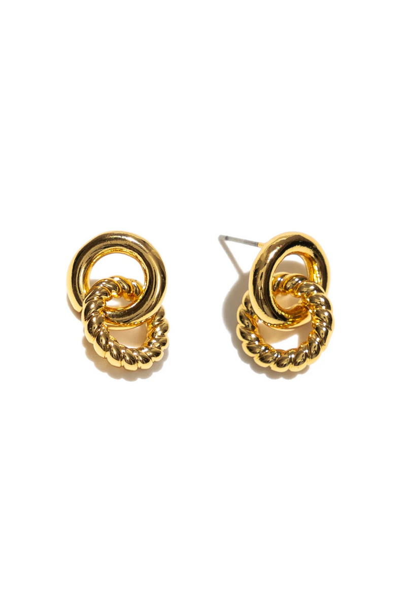 Gold Smooth and Twist Studs