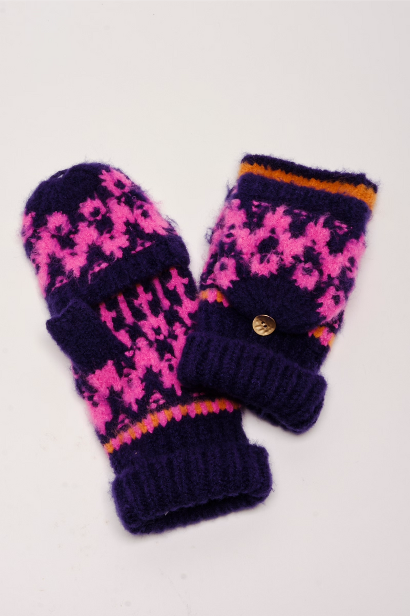 First Frost Navy Fairisle Gloves