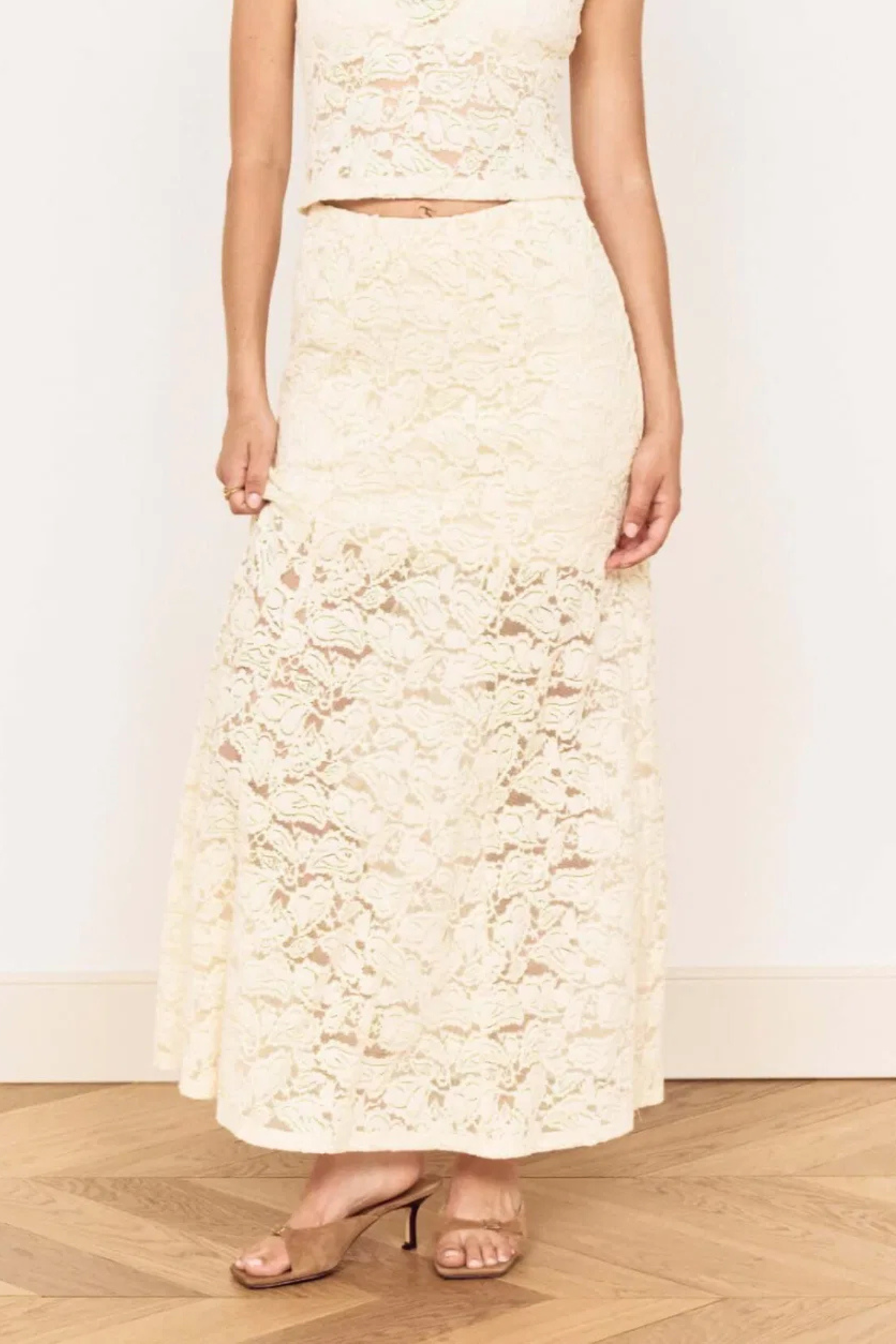 Ophelia Cream Lace Maxi Skirt