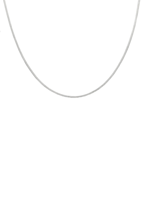 Silver Micro Herringbone Necklace