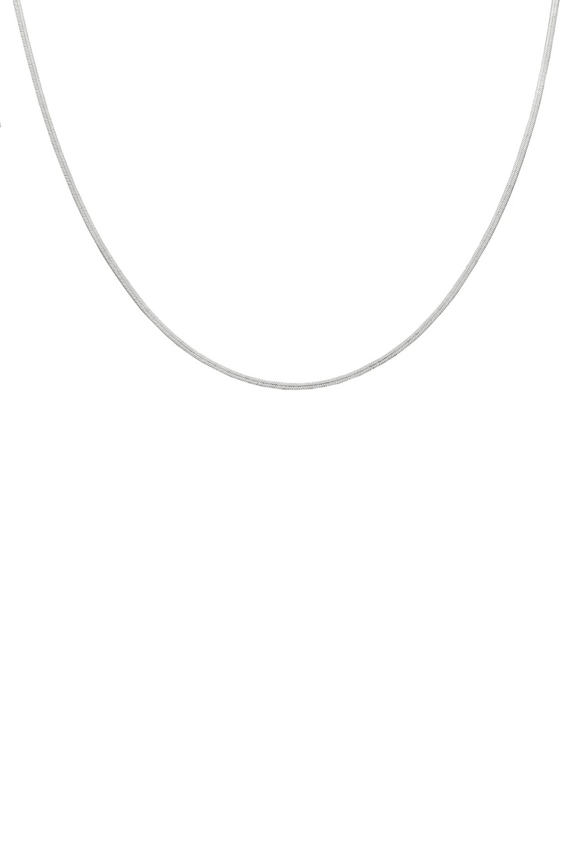 Silver Micro Herringbone Necklace