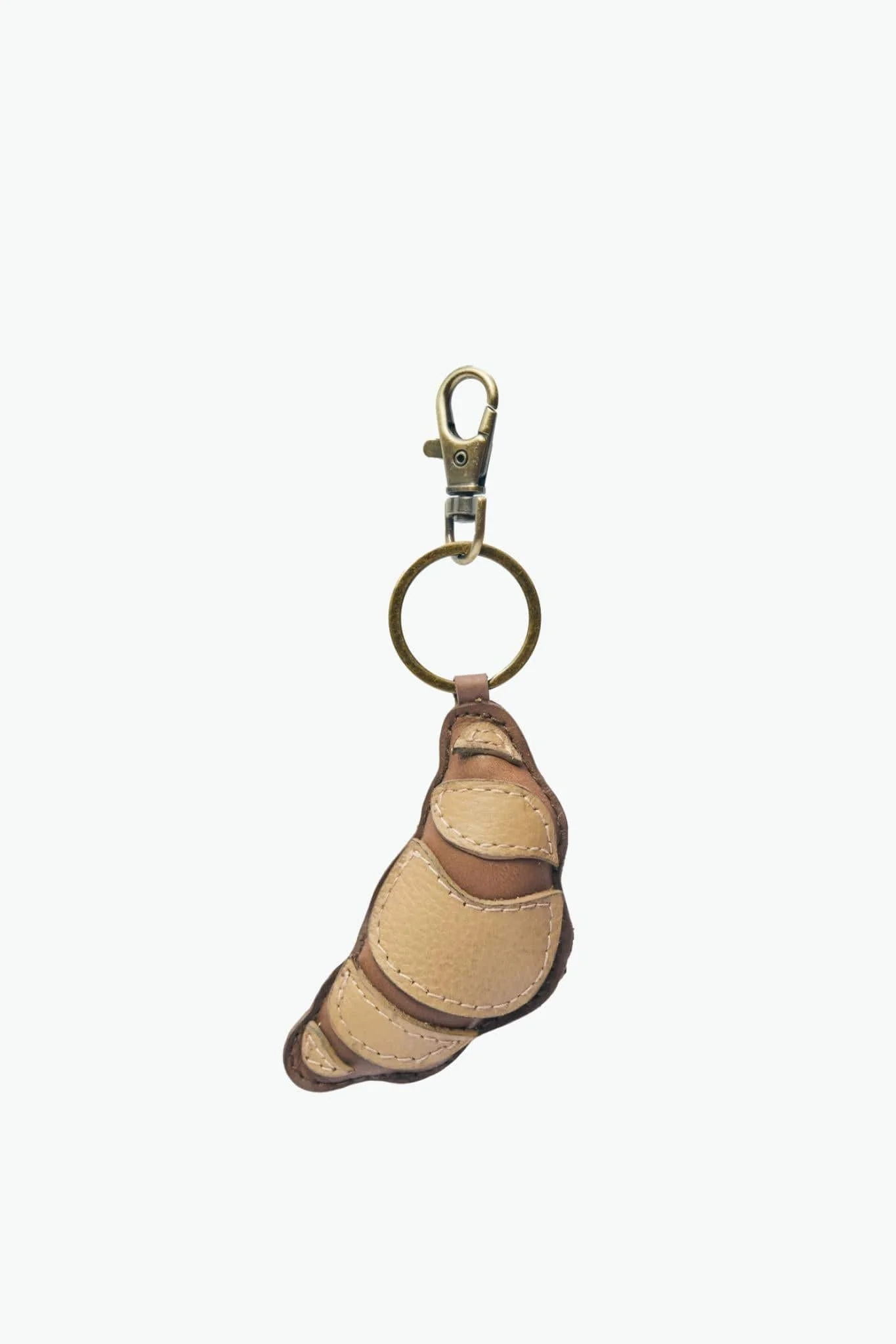 Croissant Leather Keychain