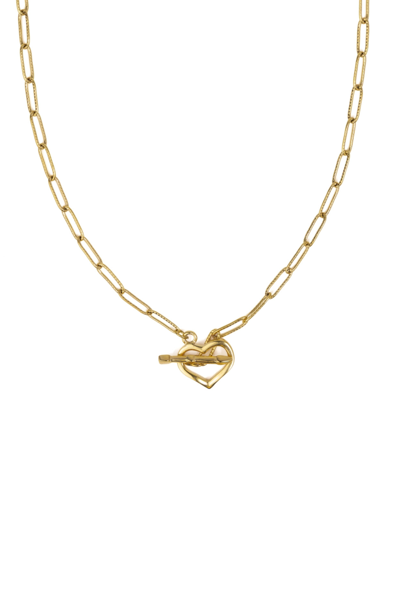 Gold Heart Toggle Necklace
