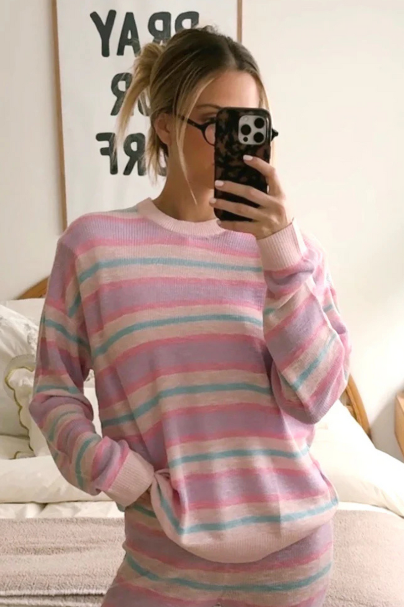 Feel Good Cotton Candy Stripe Sweater