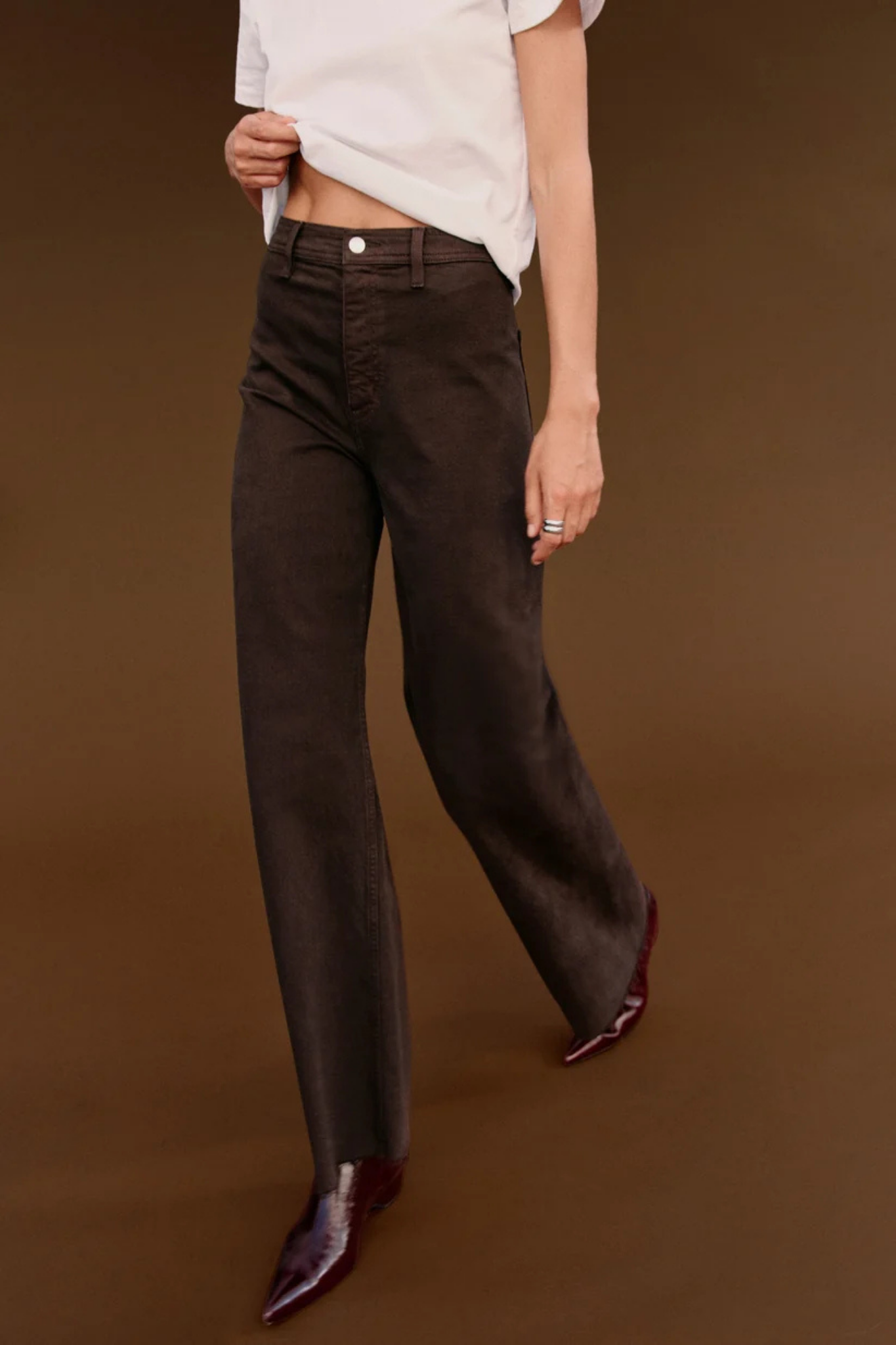 Penny Mocha High Rise Wide Leg