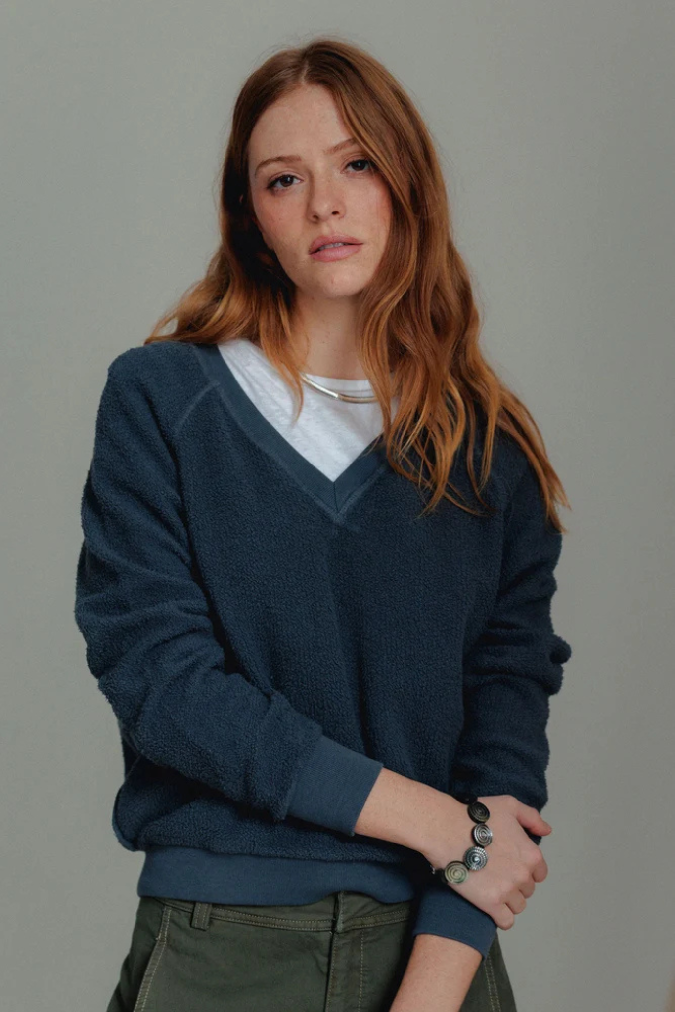 Zuri Turbulence Reverse V-Neck Pullover
