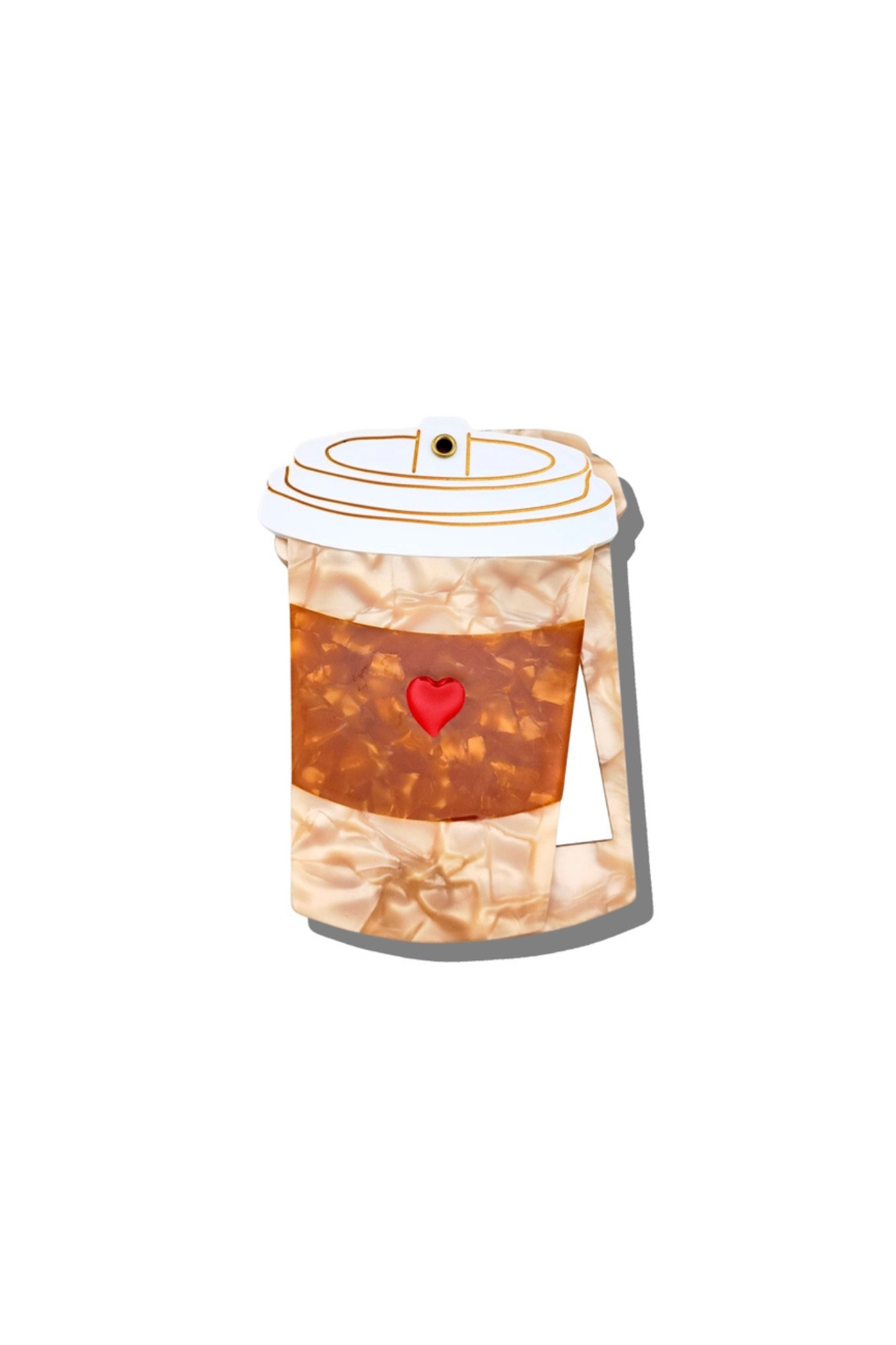 Heart Coffee Cup Compact Mirror