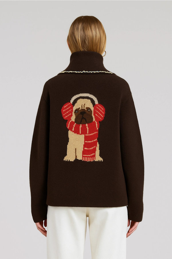 Pug Sweater Cardigan
