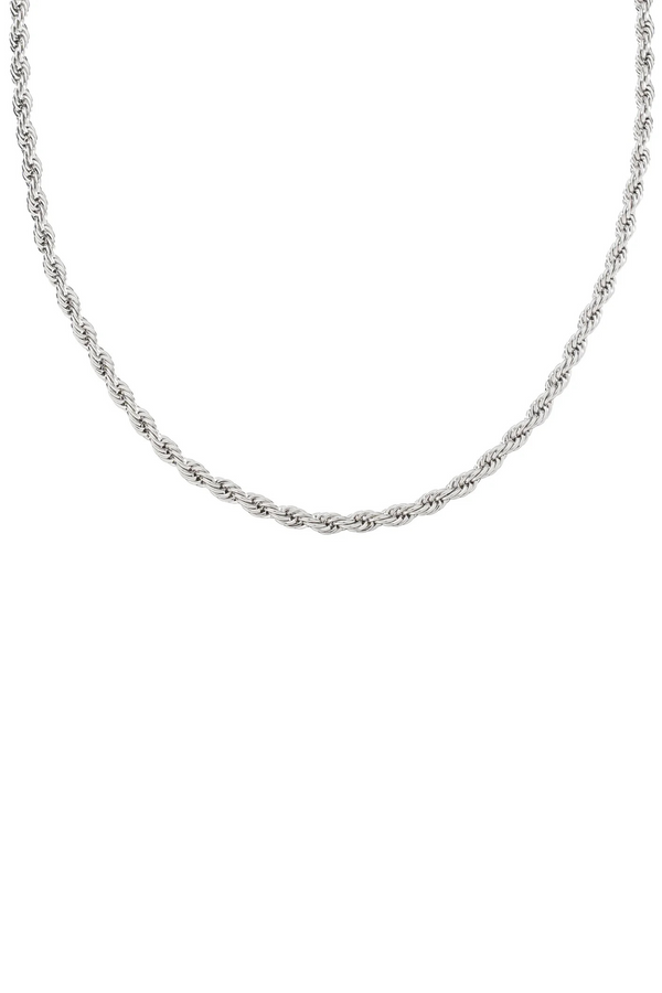 Silver Chunky Twisted Necklace