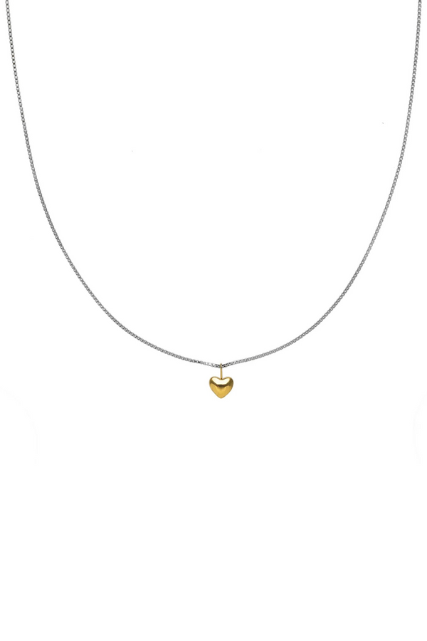 Dainty Two-Tone Heart Necklace