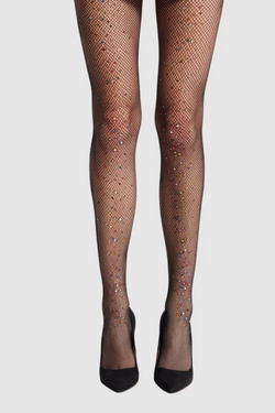 Glitter Black Fishnet Tights