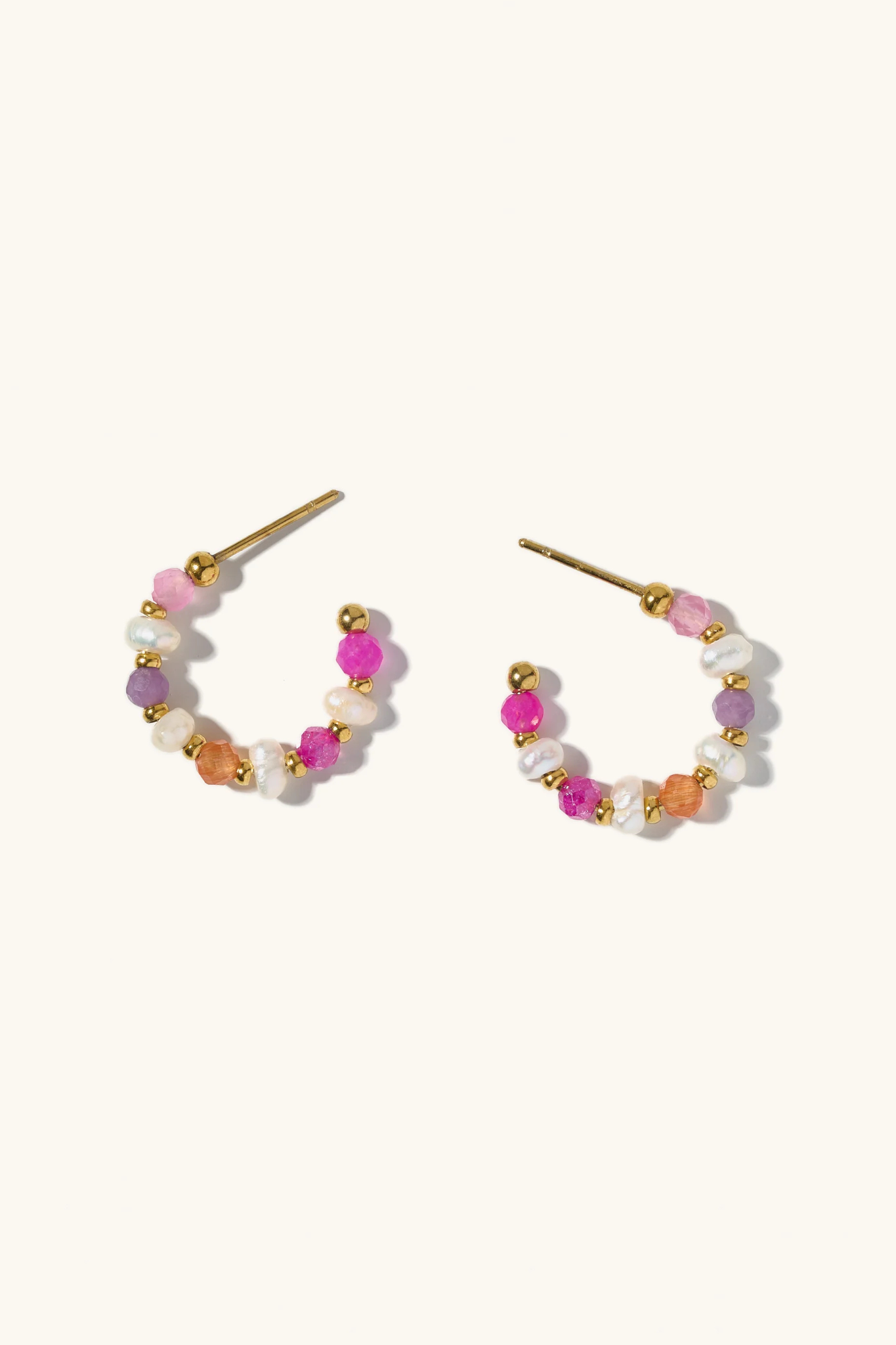 Mini Multi Beaded Hoops
