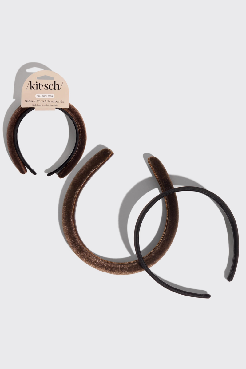 Black + Chocolate Velvet Headbands