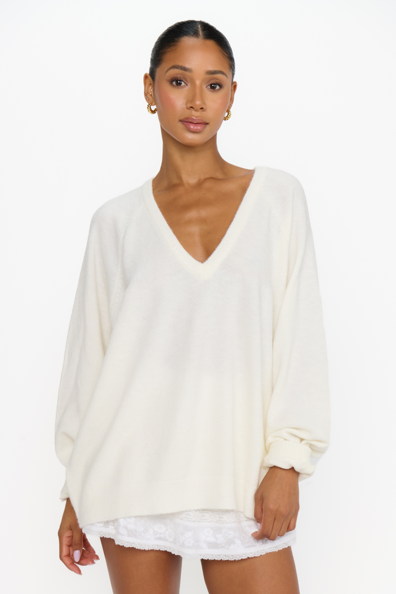 Anything Goes Cream Knit Sweater