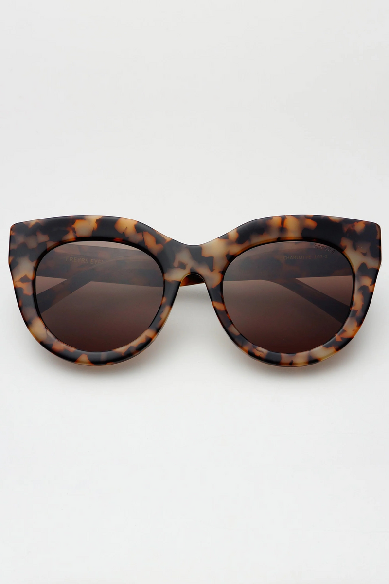 Charlotte Milky Tortoise Acetate Cat Eye Sunglasses