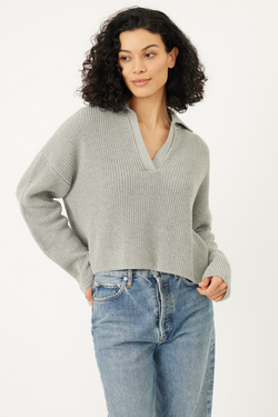 Riley Grey Polo Sweater