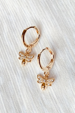 Bumble Bee Huggie Hoops