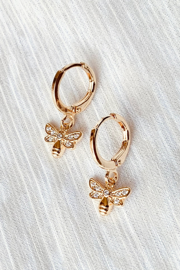 Bumble Bee Huggie Hoops