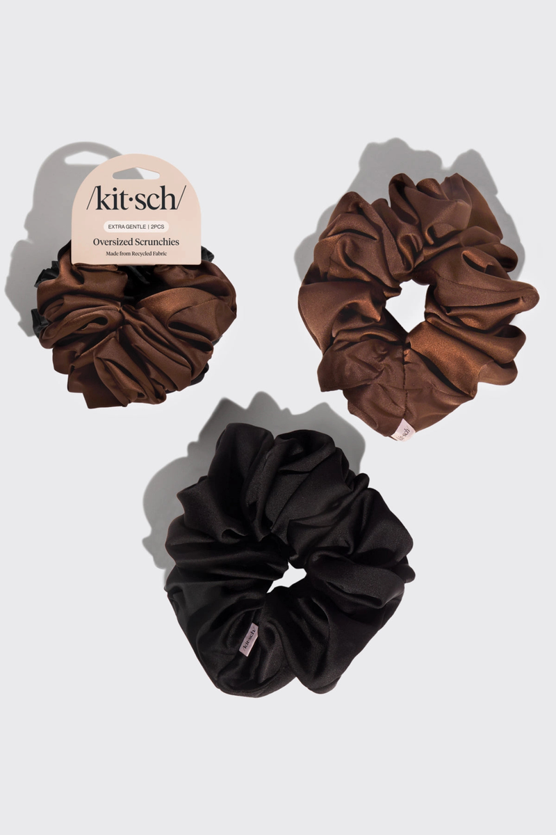 Black + Chocolate Oversized Scrunchies