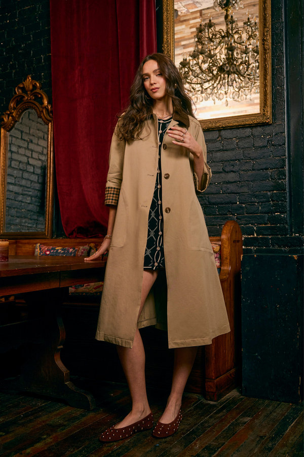 Beatriz Khaki Trench Coat