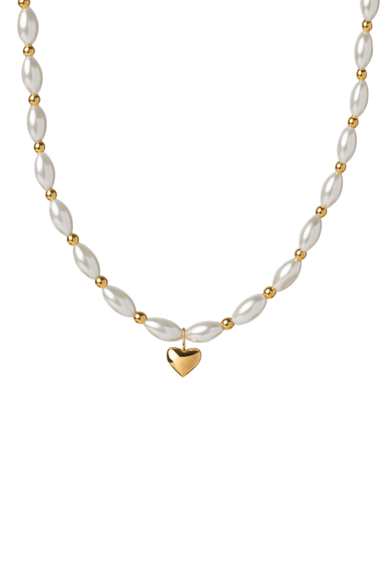 White Shell Heart Necklace