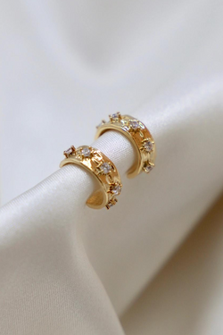 CZ Star Thick Hoops