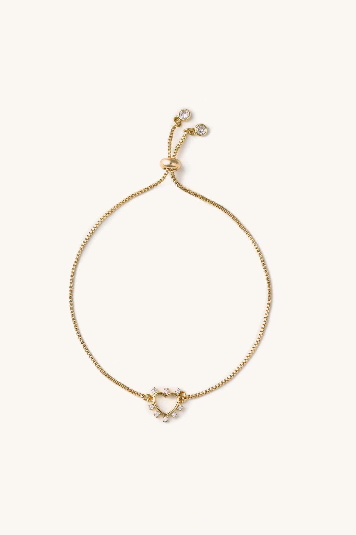 Elizabeth Crystal Heart Slider Bracelet