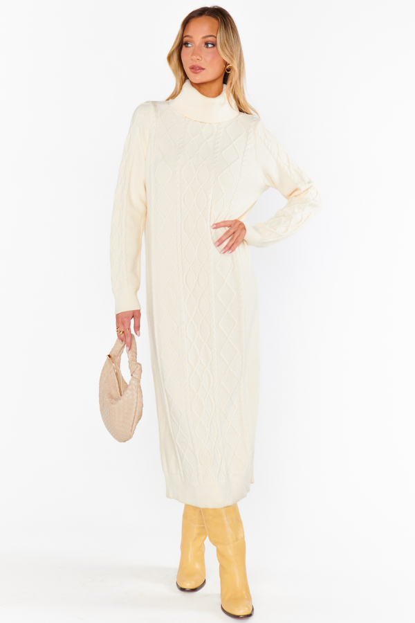 Montreal Cream Midi Dress