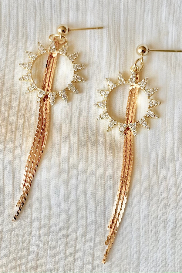 Sunburst Tassel Earrings