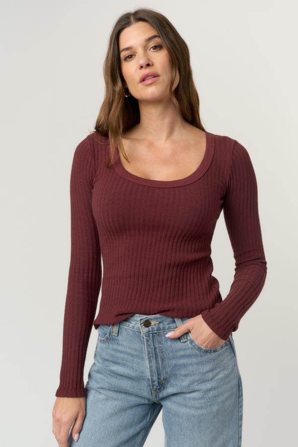 What's The Scoop Burgundy Top