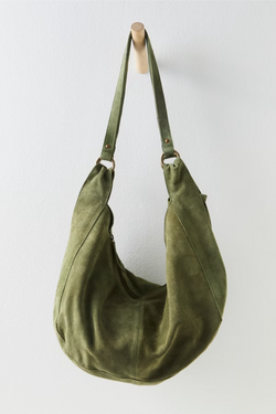 Roma Olive Moss Suede Tote Bag
